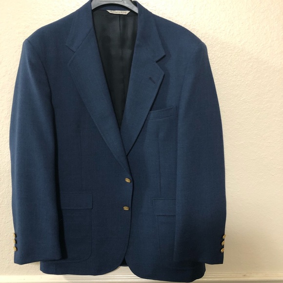 Stafford Navy Blazer, Tailored Jacket, Made in USA, Men's Size Small unclear navy blue type Vintage Second Hand main image 0